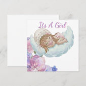 Cute Baby girl Shower Dankeskarte (Vorne/Hinten)