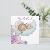 Cute Baby girl Shower Dankeskarte (Stehend Vorderseite)