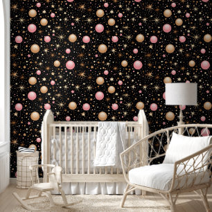 Cute baby girls stars muster nursery Wallpaper Tapete