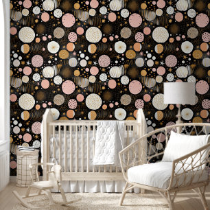 Cute baby girls stars muster nursery Wallpaper Tapete