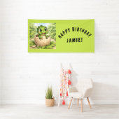 Cute Baby Hatchling Dinosaur Birthday Banner (Insitu)