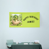Cute Baby Hatchling Dinosaur Birthday Banner (Messeveranstaltung)