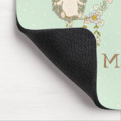 Cute Baby Hedgehog Green Name Mousepad (Ecke)