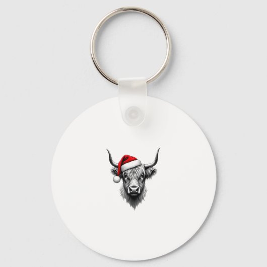 Cute Baby Highland Cow Christmas Santa Gifts Xmas Schlüsselanhänger (Vorderseite)