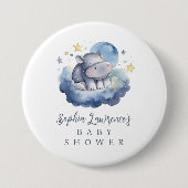 Cute Baby Hippo Baby Shower Button (Vorderseite)