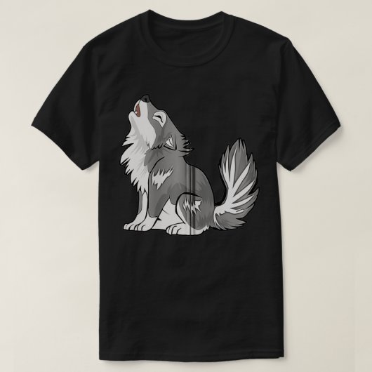 Cute Baby Howling Wolf Cub Sketch Gifts Costume St T-Shirt (Design vorne)