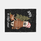 Cute Baby Its Cold Outside Bear And Fox T Shirt Fleecedecke (Vorderseite (Horizontal))