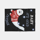 Cute Baby Its Cold Outside Winter Seal T Shirt Fleecedecke (Vorderseite (Horizontal))