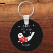 Cute Baby Its Cold Outside Winter Seal T Shirt Schlüsselanhänger (Vorderseite)
