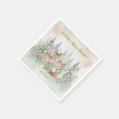 Cute Baby It's Cold Outside Winter Woodland Serviette (Ecke)