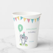 Cute Baby Koala Balloon Party Flag Birthday Pappbecher (Rückseite)
