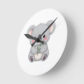Cute Baby Koala Sticker Clipart Runde Wanduhr (Winkel)