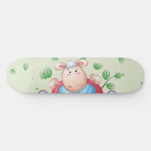 Cute Baby Lamb Skateboard (Horizontal)