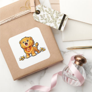 Cute Baby Leo Zodiac Sticker – Kawaii Golden Lion
