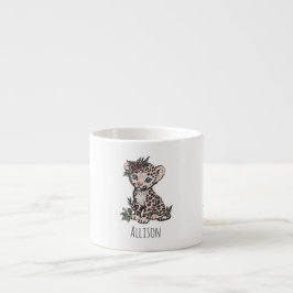 Cute Baby Leopard Girl Kids Mug Espressotasse
