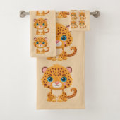 Cute Baby Leopard Safari Animal Kids Badhandtuch Set (Insitu)