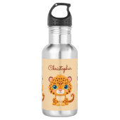 Cute Baby Leopard Safari Animal Kids Edelstahlflasche (Vorderseite)
