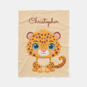 Cute Baby Leopard Safari Animal Kids Fleecedecke (Vorderseite)