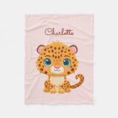 Cute Baby Leopard Safari Animal Kids Fleecedecke (Vorderseite)