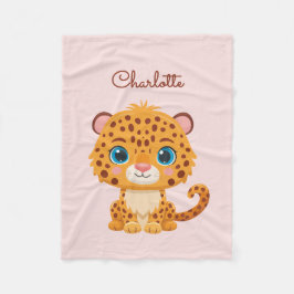 Cute Baby Leopard Safari Animal Kids Fleecedecke