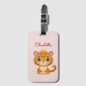 Cute Baby Leopard Safari Animal Kids Gepäckanhänger (Vorderseite Vertikal)