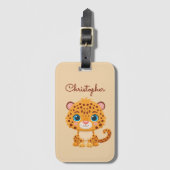 Cute Baby Leopard Safari Animal Kids Gepäckanhänger (Vorderseite Vertikal)