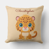 Cute Baby Leopard Safari Animal Kids Kissen (Vorderseite)