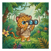 Cute Baby Leopard Safari Animal Kids Poster (Vorderseite)