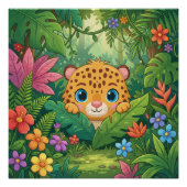 Cute Baby Leopard Safari Animal Kids Poster (Vorderseite)