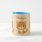Cute Baby Leopard Safari Animal Kids Tasse (Zentrum)