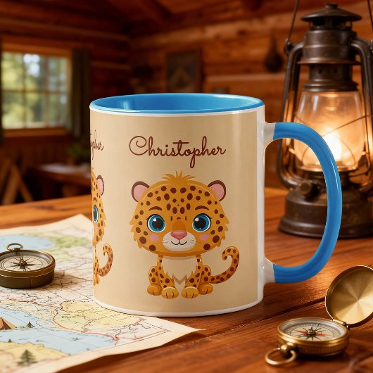 Cute Baby Leopard Safari Animal Kids Tasse