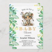 Cute Baby Lion Baby Shower Invitation Einladung (Vorne/Hinten)