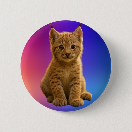 Cute Baby Lynx Button (Vorderseite)
