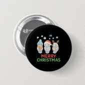 Cute Baby Manatee Santa Reindeer Christmas Manatee Button (Vorne & Hinten)