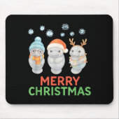 Cute Baby Manatee Santa Reindeer Christmas Manatee Mousepad (Vorne)