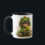 Cute Baby Monkey Dinosaur Costume Coffee Mug Tasse<br><div class="desc">Start your day with a smile with this adorable cute baby monkey mug. The charming illustration features a sweet little monkey wearing a playful dinosaur costume while holding a bright yellow flower. Surrounded by soft natural elements and a cracked dinosaur egg, the design creates a fun and whimsical storybook atmosphere....</div>