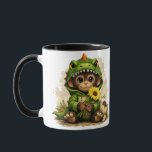 Cute Baby Monkey Dinosaur Costume Coffee Mug Tasse<br><div class="desc">Start your day with a smile with this adorable cute baby monkey mug. The charming illustration features a sweet little monkey wearing a playful dinosaur costume while holding a bright yellow flower. Surrounded by soft natural elements and a cracked dinosaur egg, the design creates a fun and whimsical storybook atmosphere....</div>