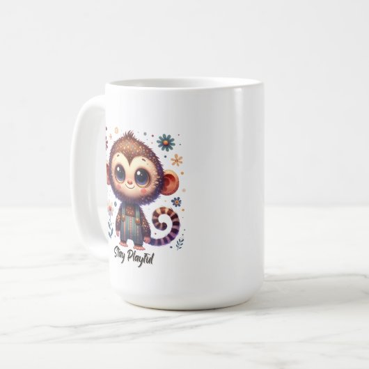 Cute Baby Monkey Kaffeetasse (Vorderseite Links)