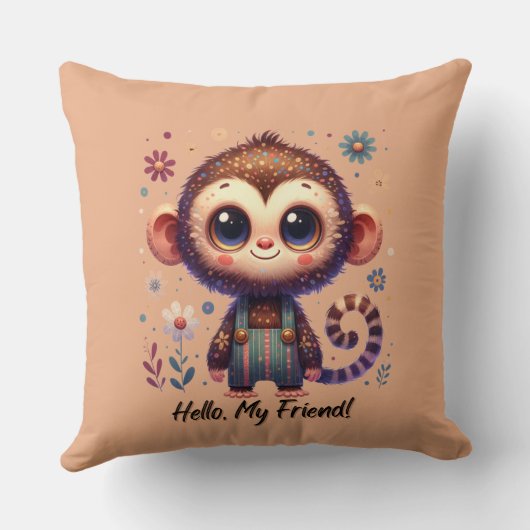 Cute Baby Monkey Kissen (Rückseite)