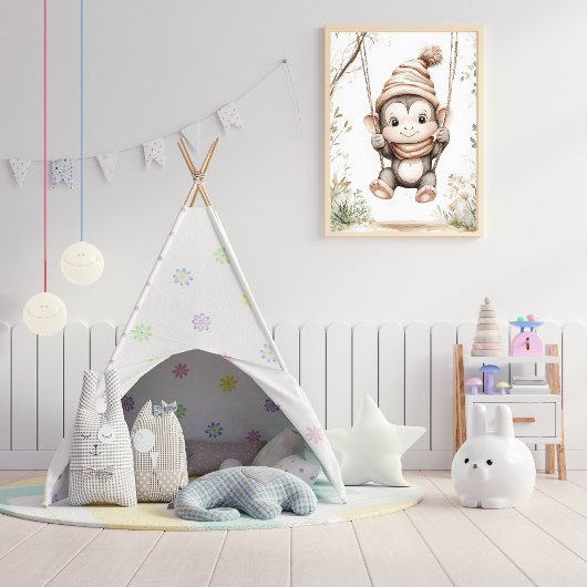 Cute Baby Monkey Poster