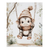 Cute Baby Monkey Poster (Vorderseite)