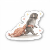 Cute Baby Monkey Sticker – Emotional Support Anima (Vorderseite)