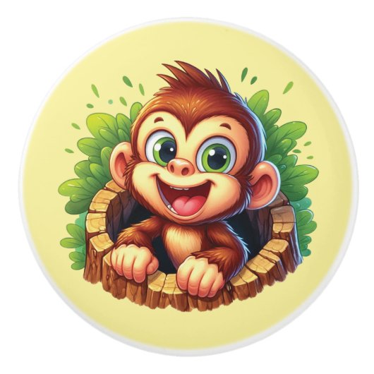 Cute baby monkey unisex keramikknauf (Vorderseite)