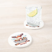 Cute Baby Moose Bath Time Cartoon Illustration Getränkeuntersetzer (Seite)