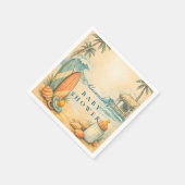 Cute Baby On Board Surf Baby Shower Serviette (Ecke)