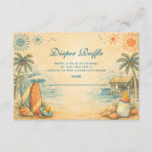 Cute Baby On Board Surf Diapper Raffle Begleitkarte (Vorderseite)