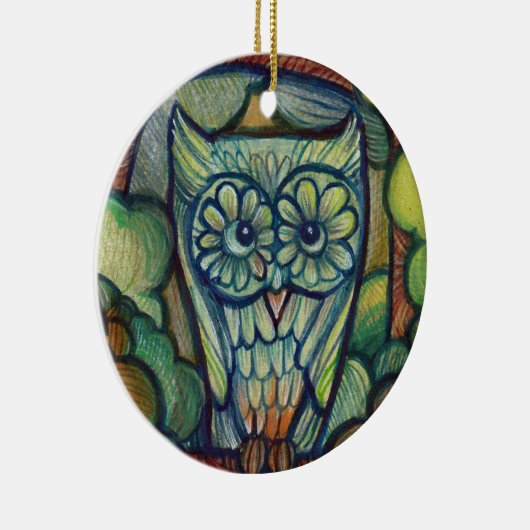 Cute Baby Owl Keramik Ornament (Rechts)