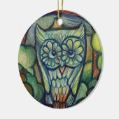 Cute Baby Owl Keramik Ornament (Links)