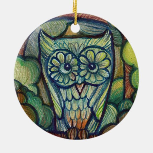 Cute Baby Owl Keramik Ornament (Hinten)
