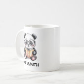 Cute Baby Panda Reading a Book Custom Kaffeetasse (Vorderseite Links)